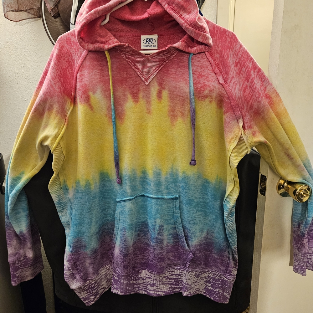 Women's Vibrant Tie-Dye Hoodie - Pink, Yellow, Blue, Purple